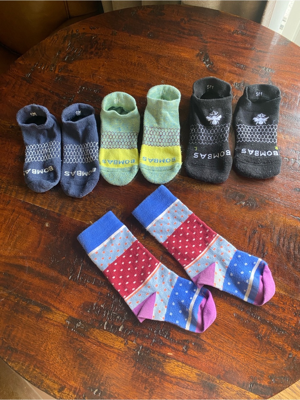 Bombas ankle socks and crew socks in size small